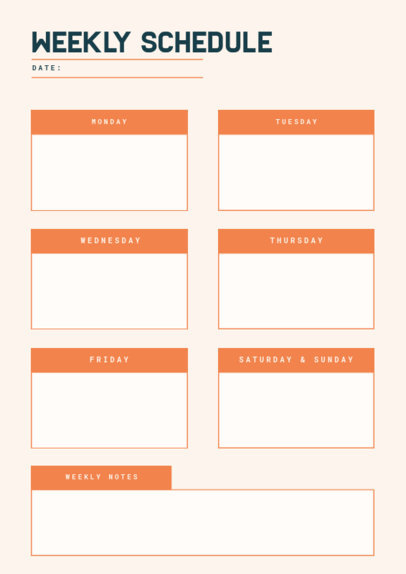 Modern Planner Design Template for a Weekly Schedule  6442d-el1