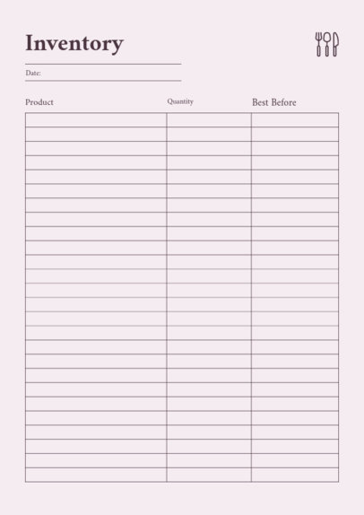 Planner Design Generator to Organize a Food Inventory 6449e-el1
