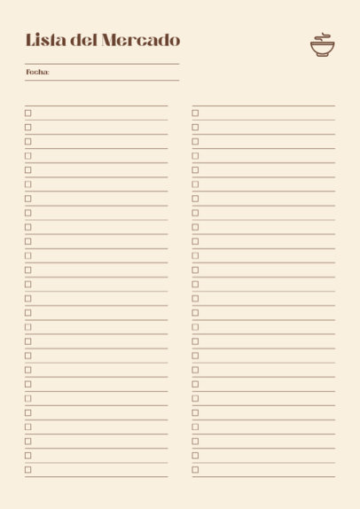 Minimalist Planner Design Generator Featuring a Grocery List 6448a-el1