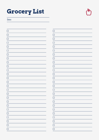 Nutritional Planner Design Creator With an Apple Icon for a Grocery List 6448b-el1