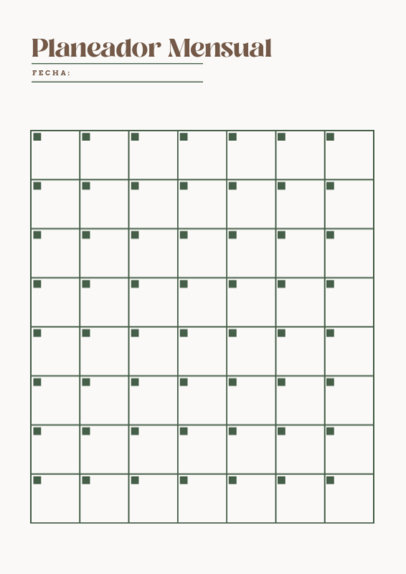 Minimalist Planner Design Creator for a Monthly Schedule 6443c-el1