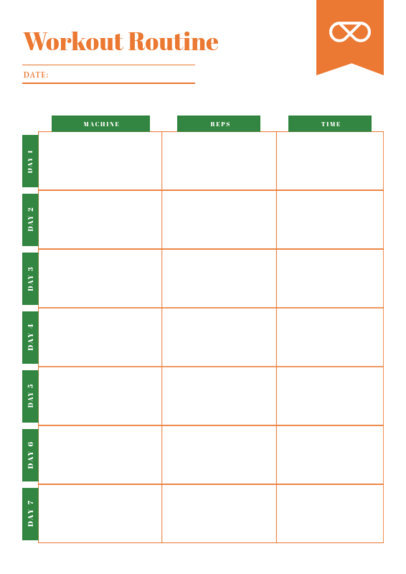 Workout Planner Design Template with a 7-Day Grid 6452c-el1