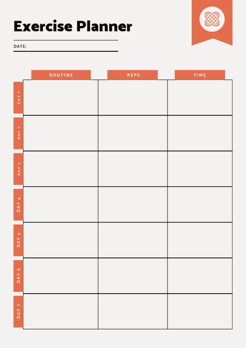 Placeit - Weekly Workout Planner Design Generator