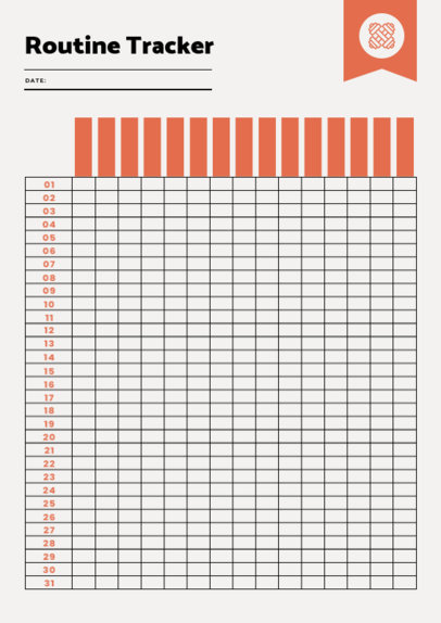 Planner Design Creator for a Monthly Routine Tracker