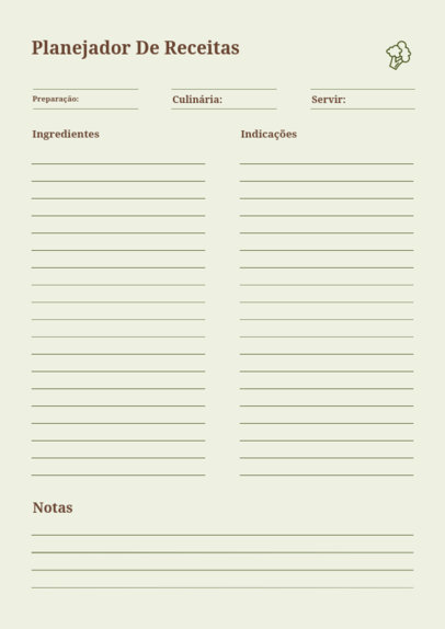 Planner Design Maker for Recipes Featuring a Broccoli Graphic 6450d-el1