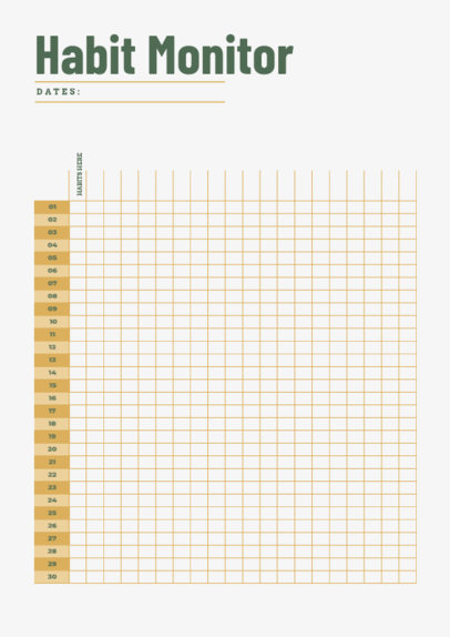Planner Design Maker for a Monthly Routine Monitoring 6445e-el1