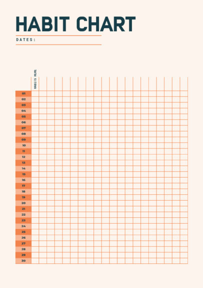 Planner Design Template Featuring a 30-Day Habit Chart 6445d-el1
