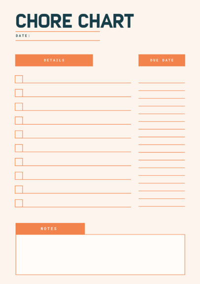 Planner Design Template with a Chore Chart 6444d-el1