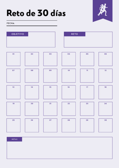 Planner Design Maker for a 30-Day Running Challenge 6455d-el1