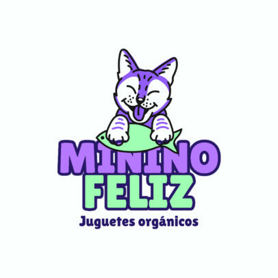 Logo Template for a Pets Shop Featuring a Cat Graphic