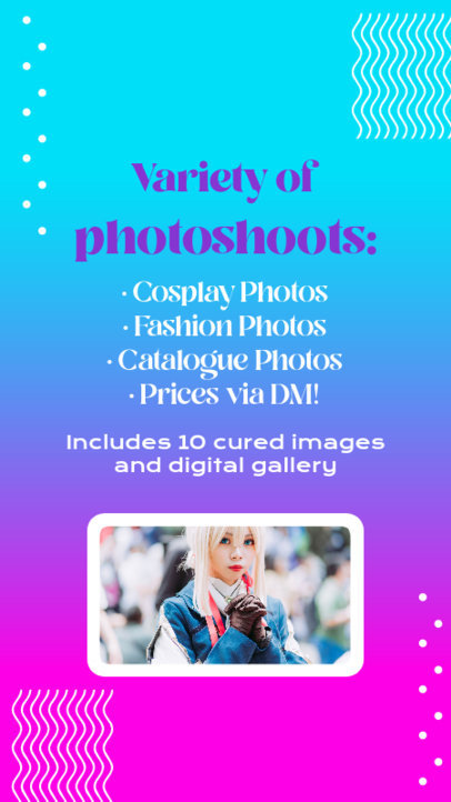 Instagram Story Template Featuring Photoshoot Packages