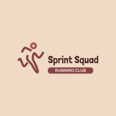 Running Club Online Logo Template with an Abstract Runner Icon