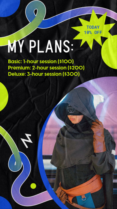 Instagram Story Creator Promoting a Discount on Photography Packages