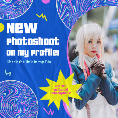 Instagram Post Generator with Wavy Graphics for a New OnlyFans Creator's Content