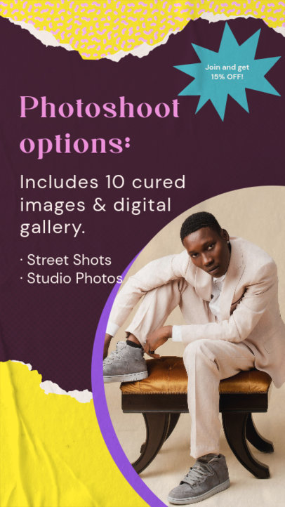 Instagram Story Maker to Promote a Photoshoot Package