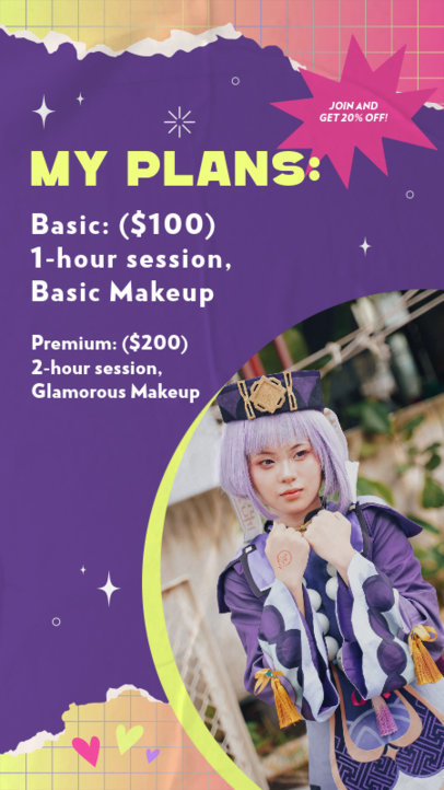 Instagram Story Generator for a Professional Photographer's Packages Ad