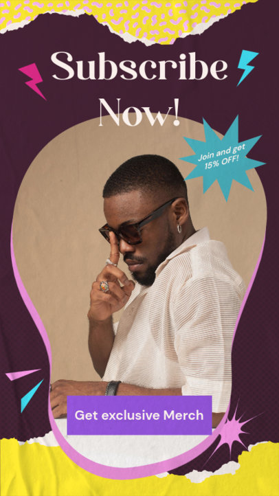 Instagram Story Maker with Colorful Bolts and Stars to Promote an OnlyFans Channel