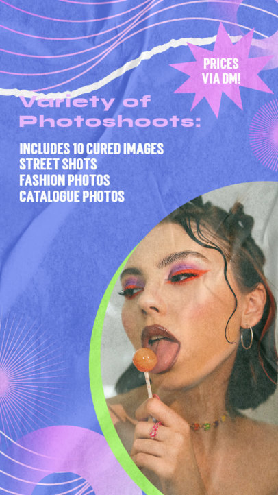 Instagram Story Creator with Pricing Plans for a Professional Photo Session