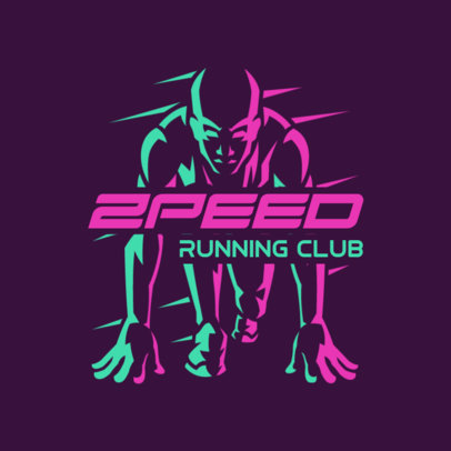 Walking Marathon Logo Template for a Running Sports Team