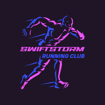 Logo Template for a Sports Team Featuring a Running Club Theme