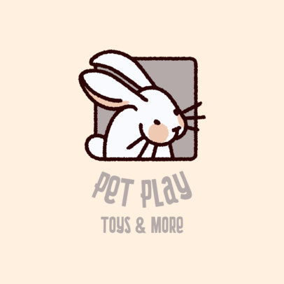 Logo Template Featuring a Rabbit Graphic for a Pet Shop
