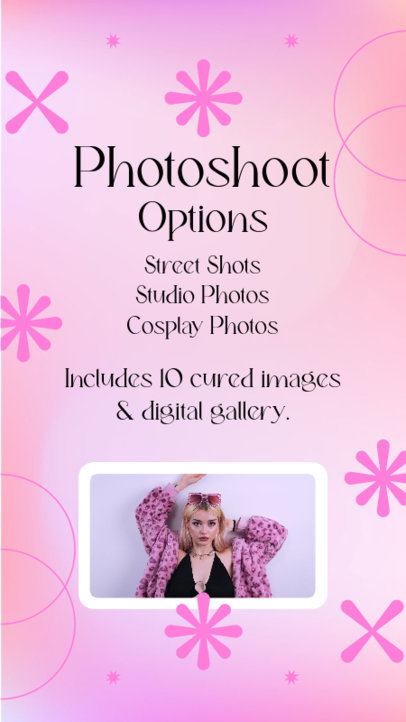 Instagram Story Generator Featuring Professional Photoshoot Packages