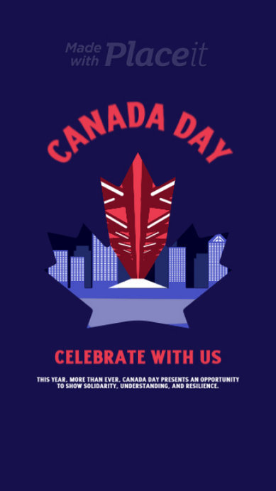 Instagram Story Video Maker Featuring a Canada Day Celebratory Quote