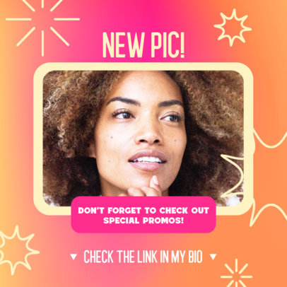 Instagram Post Template with Sparkling Icons to Promote an OnlyFans Model New Picture 5753a