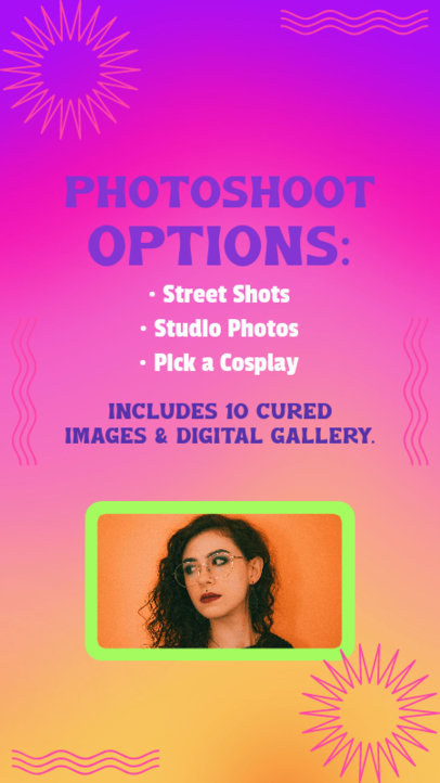 Instagram Story Template with a Color-Gradient Background for Photoshoot Plans 5753d