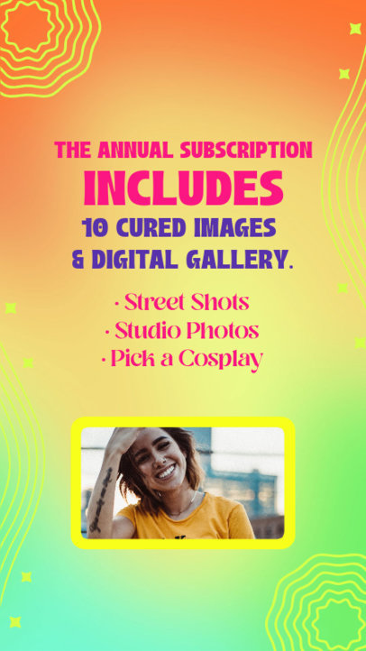 Instagram Story Template Promoting a Photography's Annual Subscription 