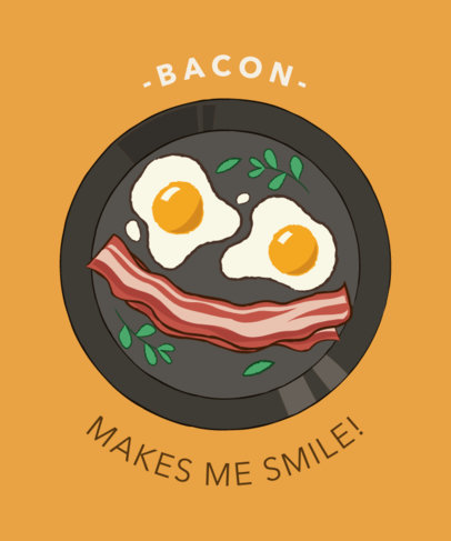 T-Shirt Design Maker Featuring an Illustrated Breakfast With Bacon
