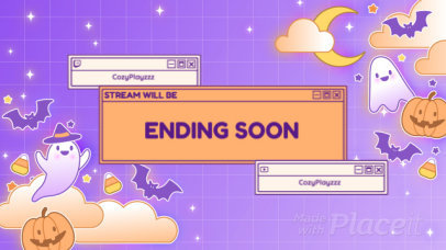 Twitch Screen Video Generator Featuring Cute Spooky Animated Characters