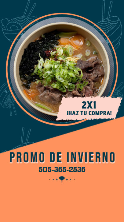 Instagram Story Maker for a Winter Promo Featuring a Food Sale