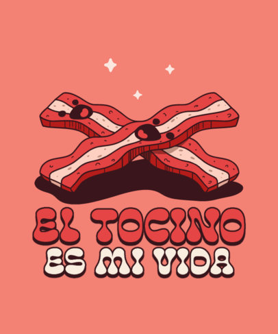 Cartoonish T-Shirt Design Generator Featuring Two Bacon Graphics