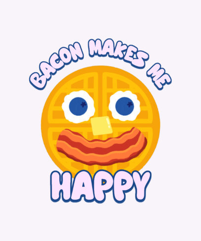 Bacon-Themed T-Shirt Design Template Featuring a Fun Quote