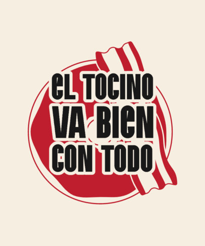 Quote T-Shirt Design Creator With an Illustrated Bacon