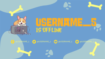 Twitch Screen Maker Featuring a Smiling Corgi with an Offline Text