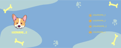 Twitch Profile Banner Maker Featuring a Happy Dog Graphic