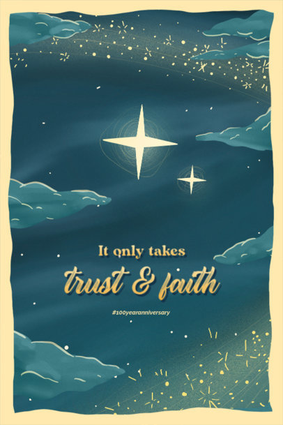 Poster Mockup Featuring a Quote Inspired by a Classical Disney Film