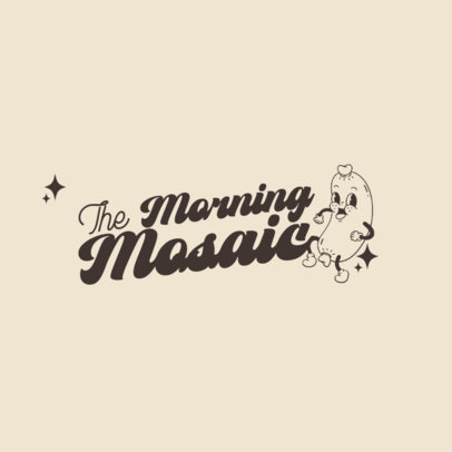 Logo Template Featuring a Brunch Restaurant Theme With a Cartoonish Food Graphic