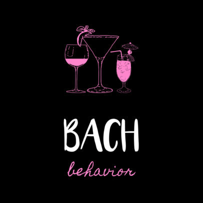 Bachelorette Party T-shirt Template with Drinks Graphics