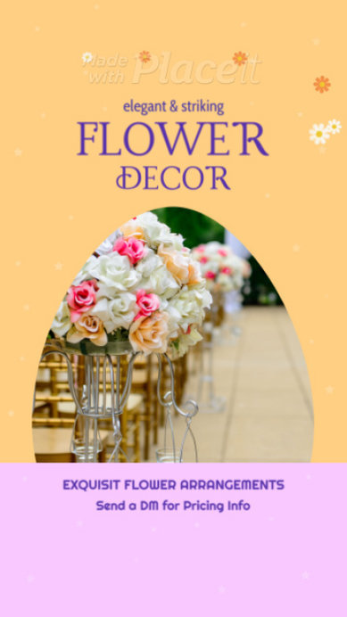 Instagram Story Video Template for a Flower Decor Service Ad