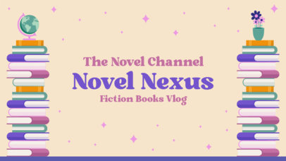 Illustrated YouTube Banner Maker for a Fiction Books Vlog 5770d