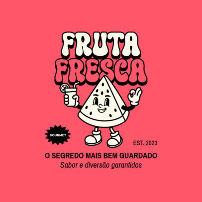 Retro Logo Template for a Brunch Restaurant With a Cartoonish Watermelon