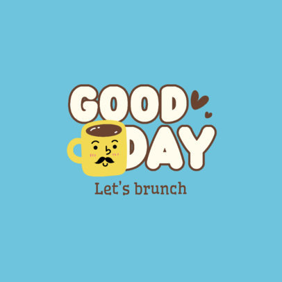Brunch Restaurant Logo Template Featuring an Illustrated Coffee Mug