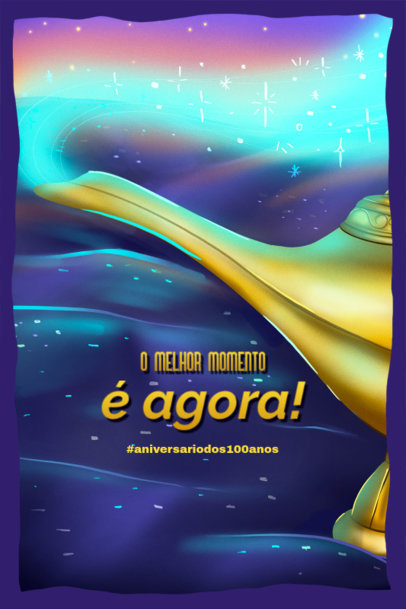 Art Print Template Featuring a Layout and a Quote Inspired by Disney