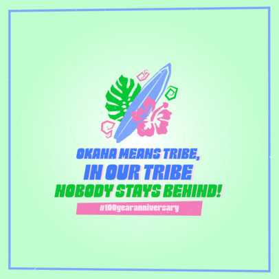 100th Anniversary Instagram Post Template Featuring a Quote Inspired by a Disney Film 5989c