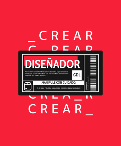 T-Shirt Design Creator Featuring an Illustrated Label for Designers