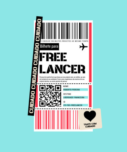 T-Shirt Design Generator Featuring a Fake Ticket with a Heart Icon