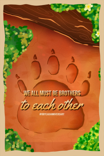 Art Print Generator Featuring a Bear Paw Graphic Inspired by a Disney Movie